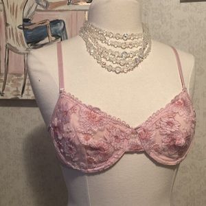 Pink lace bra
